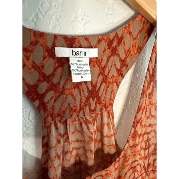 Bar III Copper Orange Racerback Mini Dress Summer Fall Boho Indie Beach Coverup - Picture 7 of 7